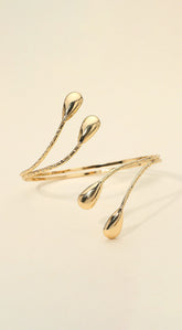 Teardrop Adjustable Arm Cuff Bracelet - Gold